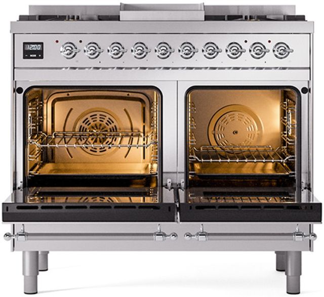 Ilve® Nostalgie II Series 40" Stainless Steel Pro Style Dual Fuel Range-1