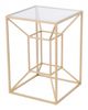 Zuo® Modern Canyon Clear Glass Side Table with Gold Frame-0