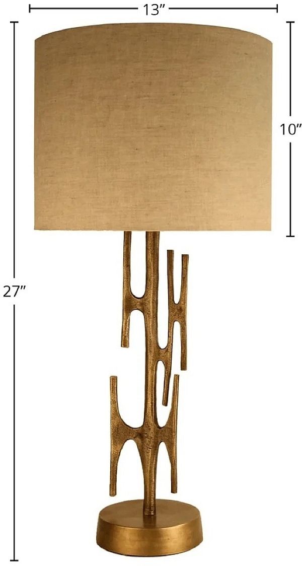 LH Home Skye Niko Antique Brass Table Lamp-2
