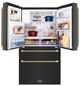 ZLINE Autograph Edition 36" 21.6 Cu. Ft. Black Stainless Steel Counter-Depth French Door Refrigerator with Water and Ice Maker in Fingerprint-Resistant and Champagne Bronze Helix Handles-5