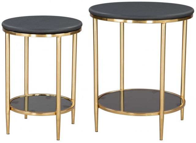 Zuo® Modern Koper 2-Piece Black/Gold Coffee Table Set-1