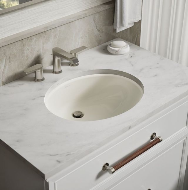 Kohler Caxton® Biscuit 19.25" Oval Undermount Bathroom Sink-2