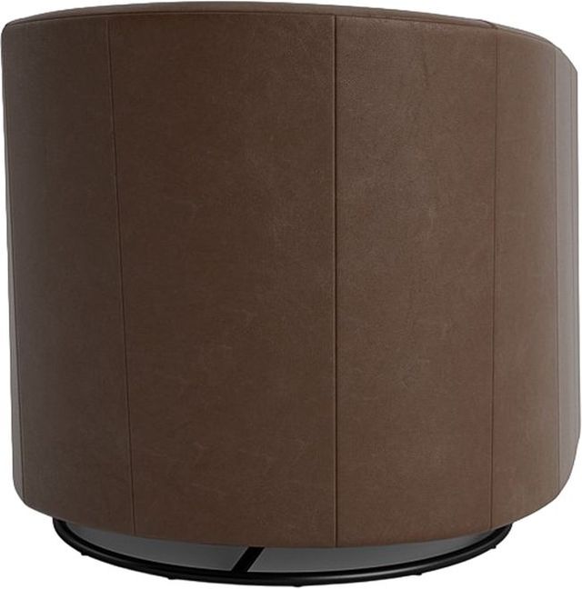 Bassett® Furniture Maxwell Toast Sierra Leather Barrel Back Swivel Glider-3