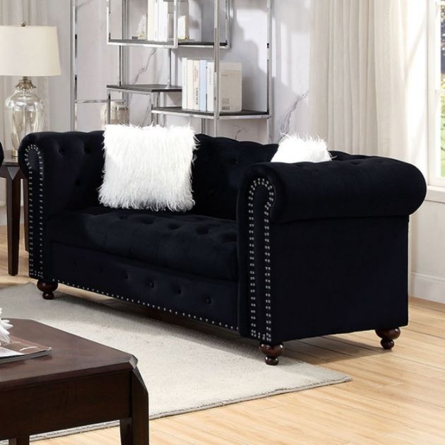 Furniture of America® Giacomo 2-Piece Black Sofa Set-2