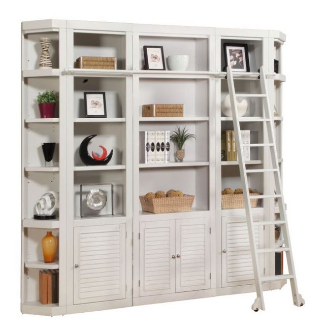 Parker House® Boca 6-Piece Cottage White Library Wall with Corner Bookcase Set