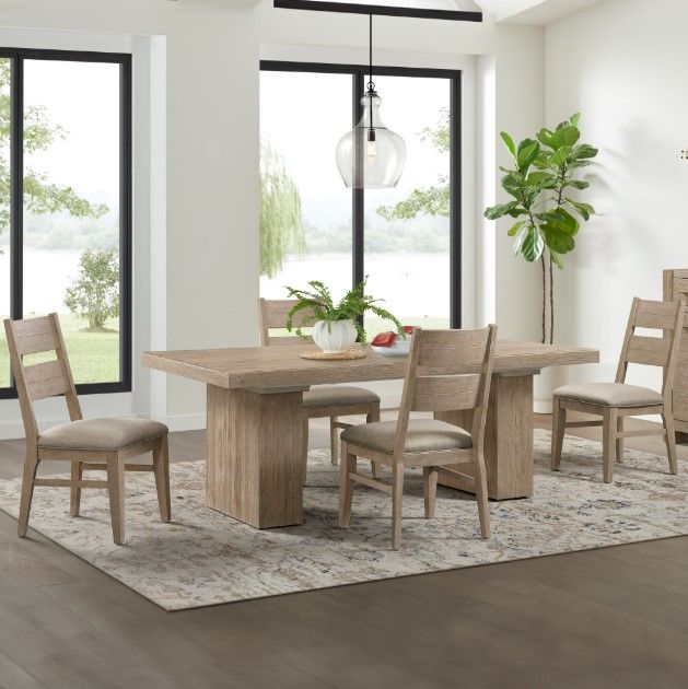 Intercon Nash Weathered Sand Trestle Dining Table-1
