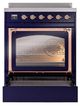Ilve® Nostalgie II Noblesse 30'' Midnight Blue Pro Style Induction Range with Copper Trim-3