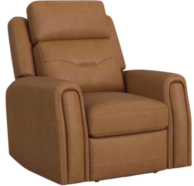 Flexsteel® Felix Toasted Almond Leather Power Recliner with Power Headrest and Lumbar-0
