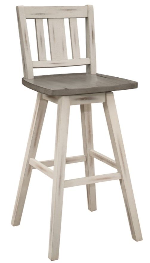 Homelegance® Amsonia Distressed Gray/White Sand Swivel Pub Height Chair-0
