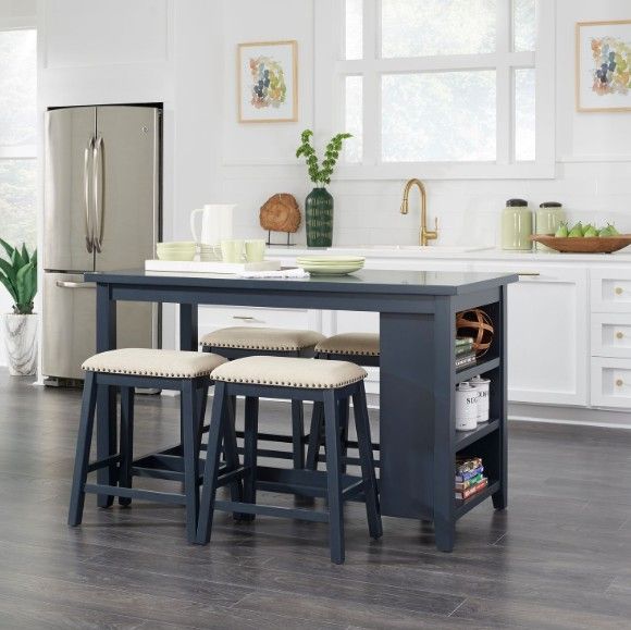 Liberty Furniture Brook Creek 5-Piece Navy Counter Height Dining Set-1