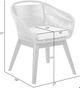 Armen Living Tutti Frutti Dark Eucalyptus/Gray Fabric/Rope/Wood Outdoor Dining Arm Chair Set-2