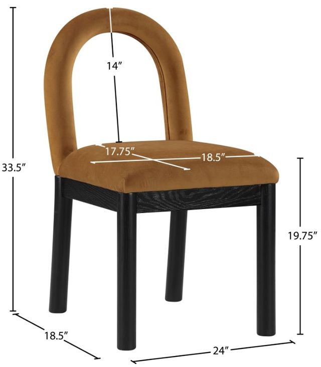 Meridian Furniture Conrad Saddle/Black Upholstered Dining Chair-2