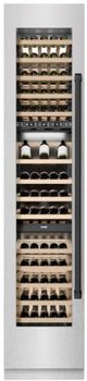 ZLINE Autograph Edition 18 in. 9 Cu. Ft. Triple Zone 68 Bottle Left Hinge Column Wine Cooler in Satin Stainless Steel with Matte Black Accents-2