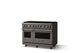 Viking® 5 Series 48" Damascus Gray Pro Style Gas (LP) Range with Brushed Brass Trim-2