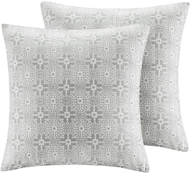 Olliix by Madison Park 6 Piece Grey King/California King Malia Embroidered Cotton Reversible Comforter Set-3