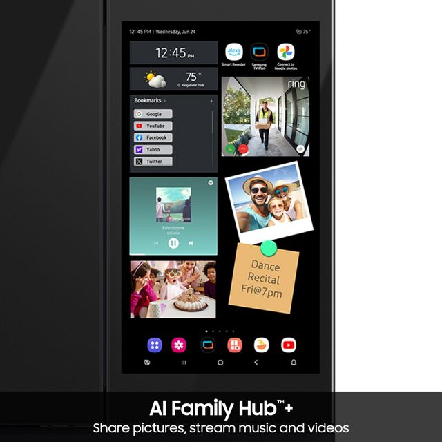 Samsung Bespoke 36 in. 22.5 Cu. Ft. Charcoal Glass and Stainless Steel Counter Depth French Door Refrigerator with AI Family Hub™+ &  AI Vision Inside™-9