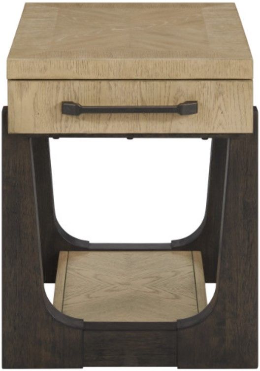Emerald Home Sutton Place Caramel Chairside Table with Cocoa Base-3
