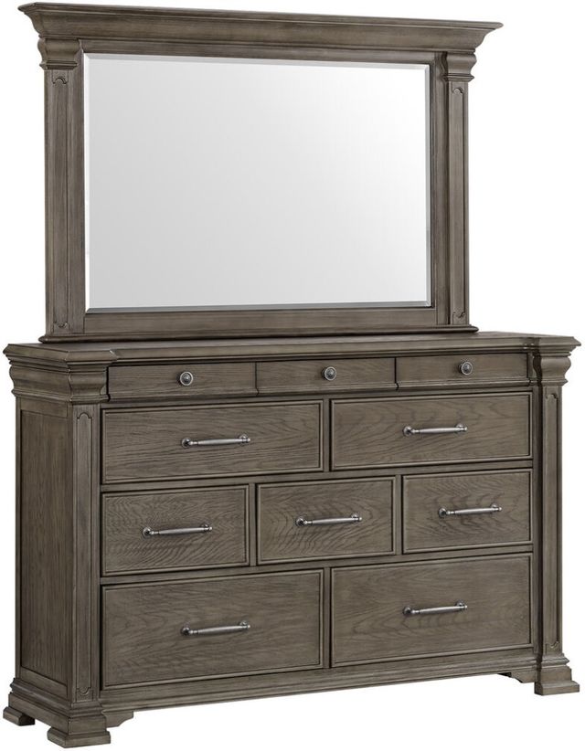 Elements International Kings Court Gray Dresser and Mirror-0