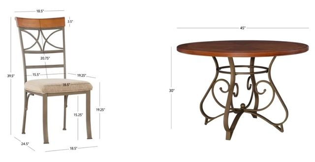 Powell® Hamilton 5-Piece Bronze/Medium Cherry Dining Table Set-2