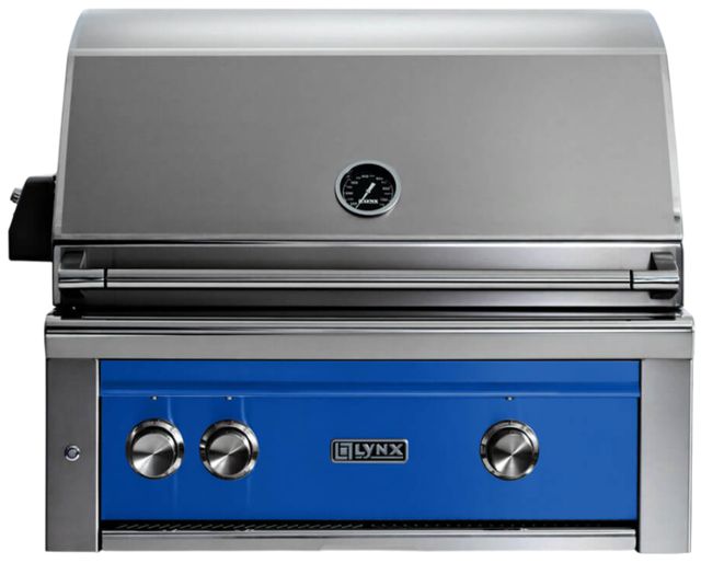 LYNX® Professional 2-Burner Pacific Blue Built-In Natural Gas Grill with 1 Trident Infrared Burner, 1 Ceramic Burner and Rotisserie-0