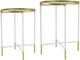 A & B Home Hannes 2-Piece Glass Top Nesting Tables with Gold and White Frame-0
