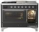 Ilve® Majestic III 48" Graphite Matte Pro Style Dual Fuel Natural Gas Range with Triple Glass Door and Chrome Trim-4