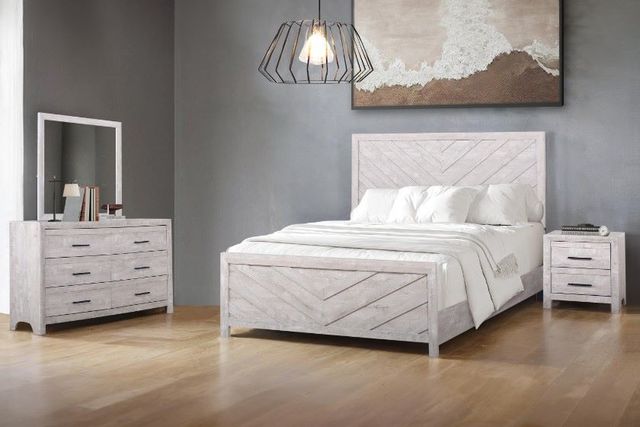New Classic® Home Furnishings Biscayne 4-Piece Driftwood California King Panel Bedroom Set-1