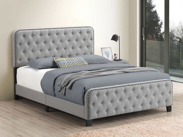 Coaster® Littleton Mineral KingTufted Upholstered Bed-1