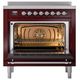 Ilve® Nostalgie II Noblesse 36'' Burgundy Pro Style Induction Range with Chrome Trim-1