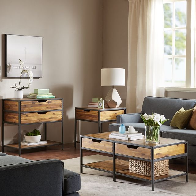 Olliix by Madison Park Natural/Graphite Hudson Coffee Table-3