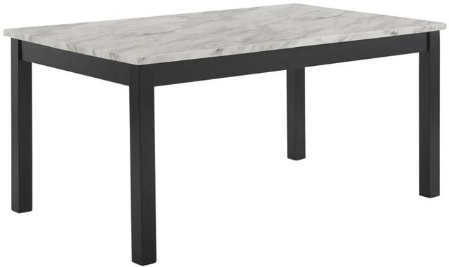 New Classic® Home Furnishings Celeste Marble Top Dining Table with Black Base-0