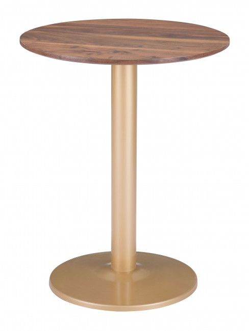 Zuo® Alto Brown Bistro Table with Gold Base-1