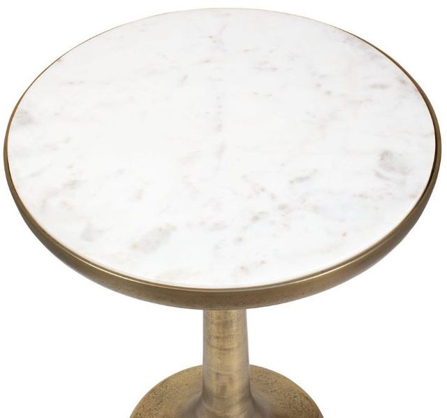 Uttermost® Gianno Antique Brass/White Round Marble Side Table-2