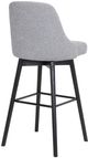 Armen Living Sicily Black/Gray Upholstered Swivel Bar Stool-3