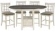 Mazin Furniture Junipero 5 Piece Antique White/Rosy Brown Counter Height Table Set-0