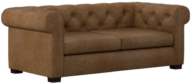 Bassett® Furniture Jamestown Benchmade Soft Umber Leather Loveseat-0