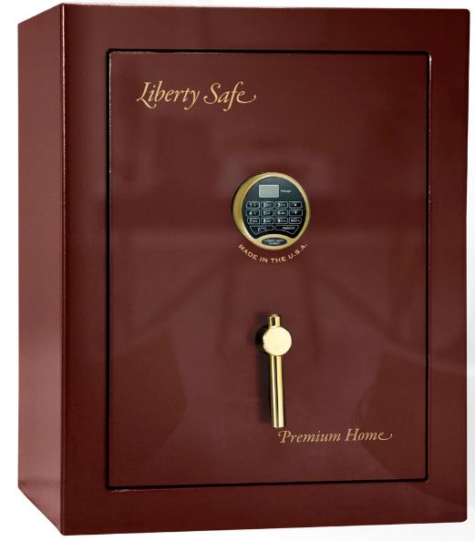 Liberty Safe Premium Home Burgundy Gloss 08 Brass Gun Safe-0