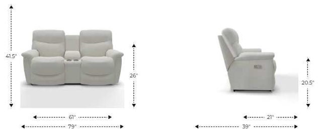 La-Z-Boy® James Mocha Power Reclining Loveseat with Headrest and Console-2