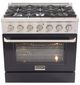 Kucht Professional KNG Series 36" Stainless Steel Pro Style Natural Gas Range with Black Door-0