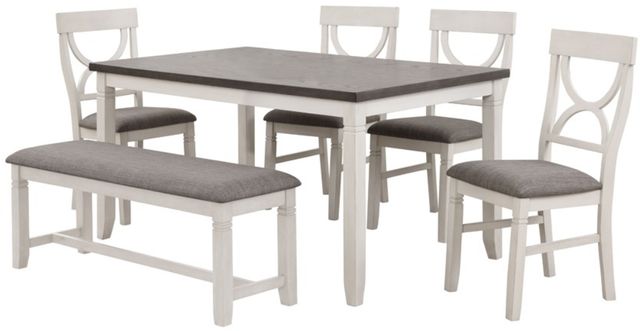American Wholesale Furniture Anna 6-Piece Gray/White Dining Set-0