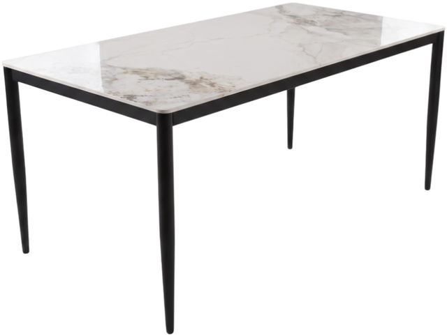 Cramco Marta Chanel Sintered Stone Top 70" Dining Table with Matte Black Base-0