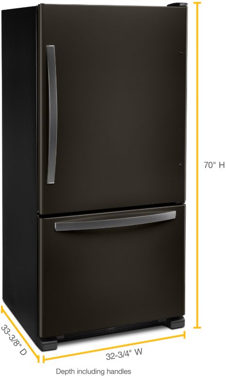 Whirlpool® 33" 22.1 Cu. Ft. Black Stainless Steel Bottom Freezer Refrigerator-3