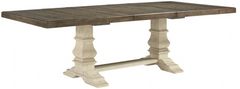 Signature Design by Ashley® Bolanburg Weathered Gray Extension Dining Table with Antique White Trestle Legs