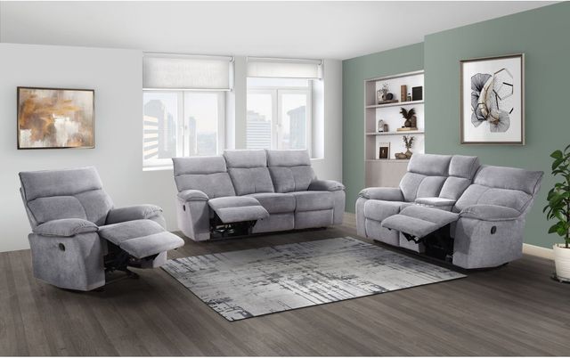Mazin Furniture Casper Grey Manual Double Reclining Sofa-2