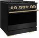 ZLINE Marino 36" Black Stainless Steel Pro Style Gas Range with Champagne Bronze Accents-3
