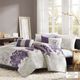 Olliix by Madison Park 6 Piece Purple King/California King Lola Printed Duvet Cover Set-0