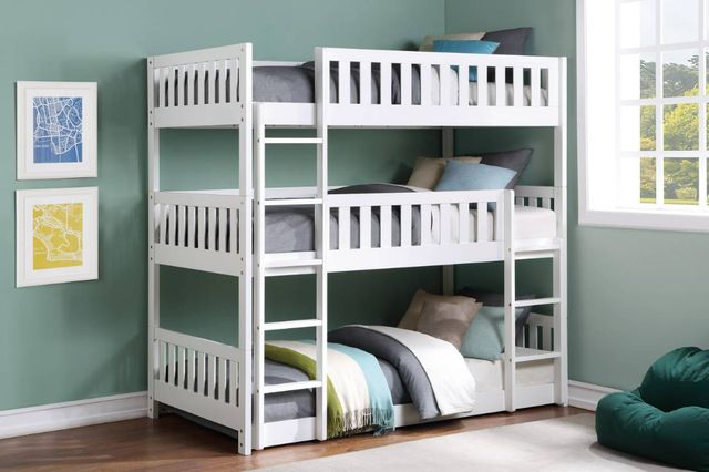 Homelegance® Galen White Twin/Twin Triple Bunk Bed-1
