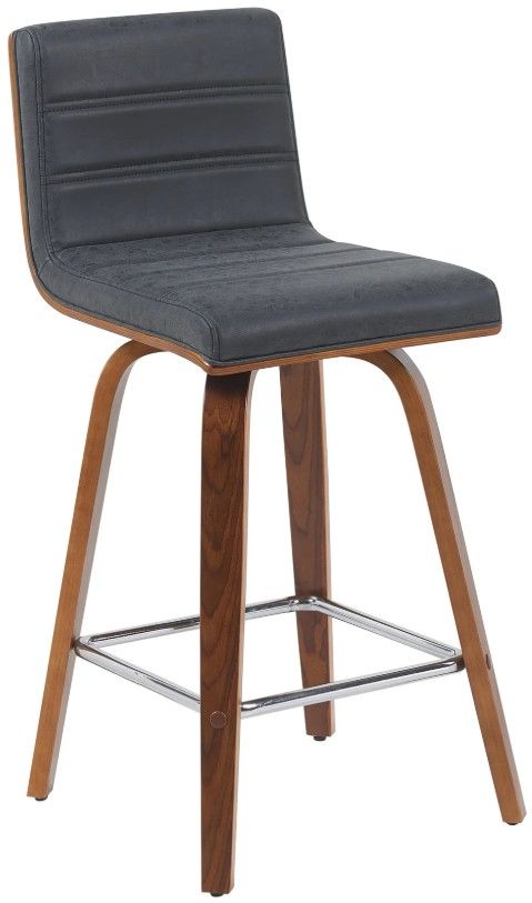 Armen Living Vienna 3-Piece Vintage Black/Walnut Swivel Counter Stool Set-0