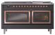 Ilve® Nostalgie II Noblesse 60'' Graphite Matte Pro Style Dual Fuel Range with Copper Trim-1