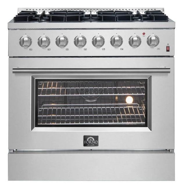 FORNO® Marco 36" Stainless Steel Pro Style Dual Fuel Range-0